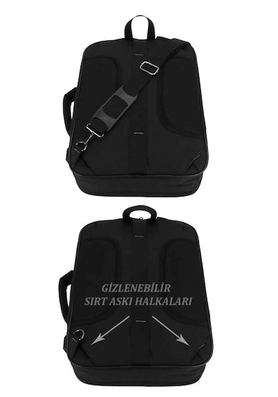 Case Club 1407 Unisex Kapiton Laptop Sırt El Ve Omuz Çantası 15,6 Siyah
