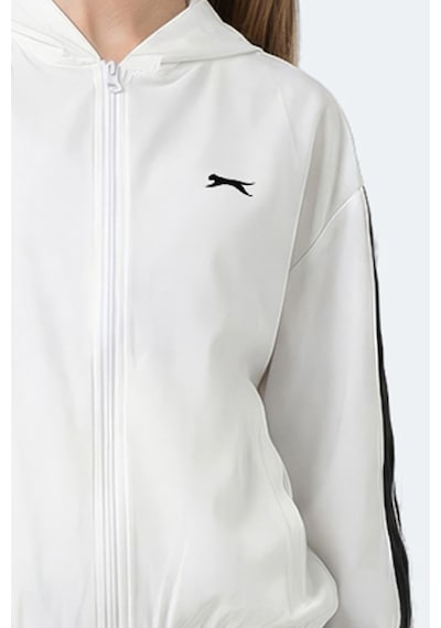 Slazenger Razzle Kadın Fermuarlı Kapüşonlu Cepli Ekru Sweatshırt Ekru