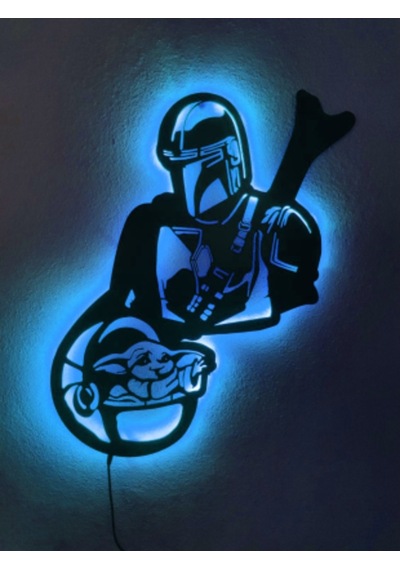Star Wars Baby Yoda Led Işıklı Tablo (523524750)