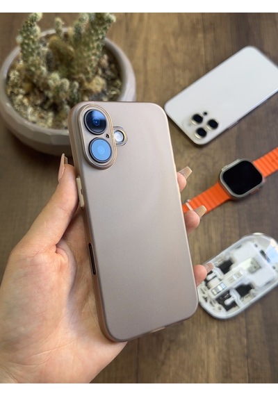 Apple iPhone 16 Uyumlu Süper İnce Mat Ultra Thin Silikon Kılıf Çöl