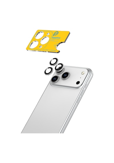 Piili Apple iPhone Uyumlu 17 Pro / 17 Pro Max Gri Safir Lens Koruyucu