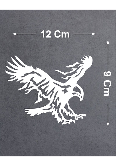 Sticker Dizayn Kartal Sticker - Eagle Beşiktaş Kanatlı Uçan Kartal Sticker - Araba Oto Motosiklet Karavan Cam Sticker - 00326 12x9 Cm