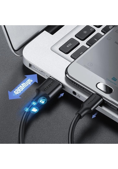 2.0 A Usb-a & Micro Usb Data Ve Şarj Kablosu, 50 Santimetre, Siyah, Acbugn60135 Standart