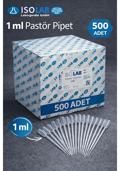 Damlalık - Plastik Pastör Pipet - 1 Ml - 500 Adet/kutu - Polietil