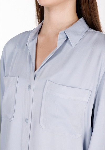 Colin's Colins Regular Fit Shirt Neck Düz Kadın Mavi Roll-up Gömlek Cl1073413 Cl1073413 Q1.v1 Lbl Açık Mavi