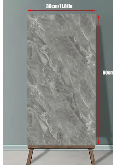 10 Adet 60x30 Kendinden Yapışkanlı Gri Pvc Panel Gri