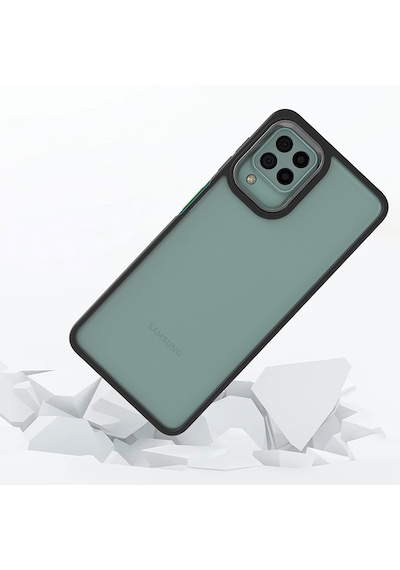 Zore Galaxy A12 Kılıf Nvth Flora Kapak - Siyah