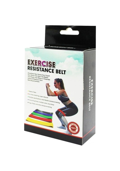 5 Li Pilates Bandı Plates Egzersiz Direnç Lastiği Seti Ucu Kapalı 5 Farklı Direnç Çok Renkli