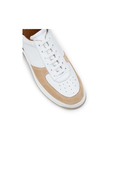 Deery Hakiki Deri Vizon Rengi Erkek Sneaker Ayakkabı - 01965Mvzne03 Vizon