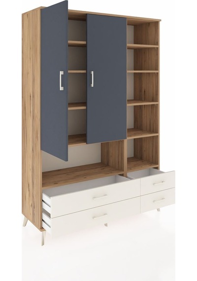 Hyperion Dolap 10 Raflı 4 Çekmeceli 2 Kapaklı 132x44x195 Çam-antrasit/aytaşı Antrasıt/aytası Hyperion Dolap 10 Raflı 4 Çekmeceli 2 Kapaklı 132x44x195 Çam-antrasit/aytaşı Antrasıt/aytası