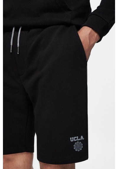 Ucla Randy Siyah Baskılı Baskılı Standard Fit Erkek Örme Şort Siyah