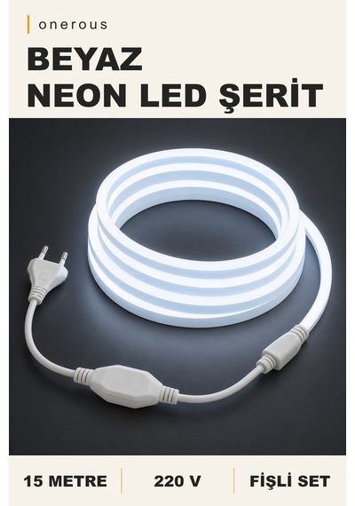Onerous 15 M 220v Beyaz Neon Led Şerit, Fişli