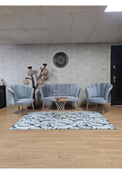 Zafir Papatya Çay Seti Koltuk Takımı Gold Sivriltme Ayak, Balkon, Salon, Ofis, Cafe Koltuk Takımı Gri Zafir Papatya Çay Seti Koltuk Takımı Gold Sivriltme Ayak, Balkon, Salon, Ofis, Cafe Koltuk Takımı Gri