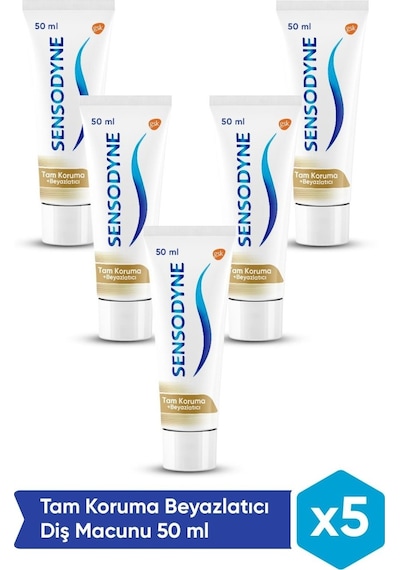 Sensodyne Tam Koruma+ Beyazlatıcı Diş Macunu 5 x 50 ML