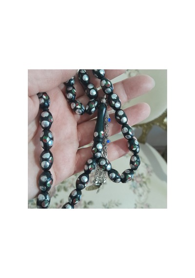 Kuka Üzeri İşlemeli Tespih Kahverengi Kahverengi