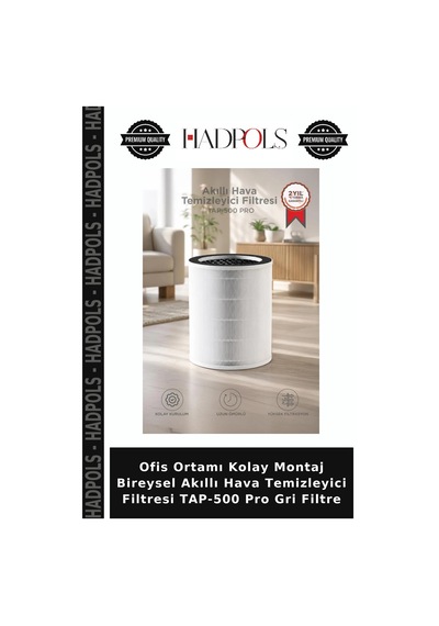 Ofis Ortamı Kolay Montaj Bireysel Akıllı Hava Temizleyici Filtresi Tap-500 Pro Gri Filtre