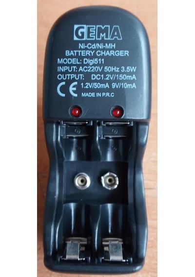 Gema Pil Şarj Cihazı Model Digi511 -9 Volt Pil Batarya Şarj