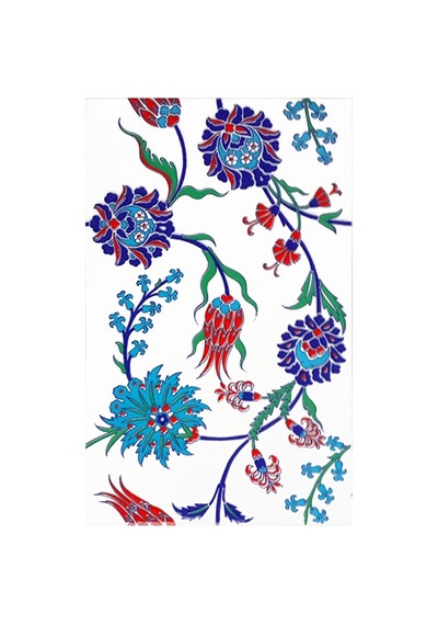 Armada Çini 25X40 CM Sp 405 Desenli İznik Çini Karo Lale Karanfil