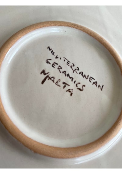 El Yapımı Damgalı Dekoratif Seramik Duvar Tabağı 32Cm