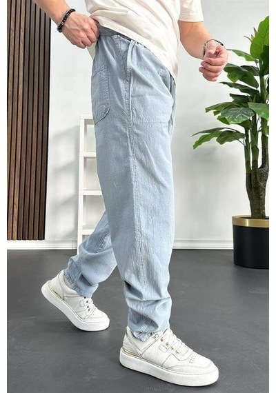 Edwox Erkek Baggy Kalıp Pantolon Açık Mavi Edw130