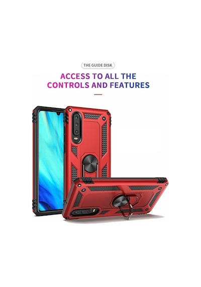 Huawei P Smart Pro 2019 Kılıf Tank Koruma Vega Standlı Yüzüklü Mı  (510536852)