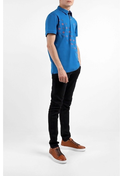 Bearraybon Erkek Polo Yaka T-Shirt-Saks (504684514) Saks