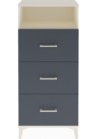 Arges Dolap Tek Raflı 3 Çekmeceli 60x30x134 Aytaşı-antrasit Aytaşı