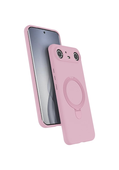 Tecno Spark Slim 5g Kılıf Magsafe Şarj Özellikli Standlı Sensitive Touch Samara Kapak Pembe