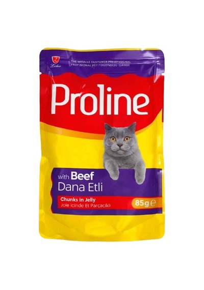 Proline Jöle İçinde Dana Etli Yetişkin Kedi Pouch 85 Gr 22'li Paket
