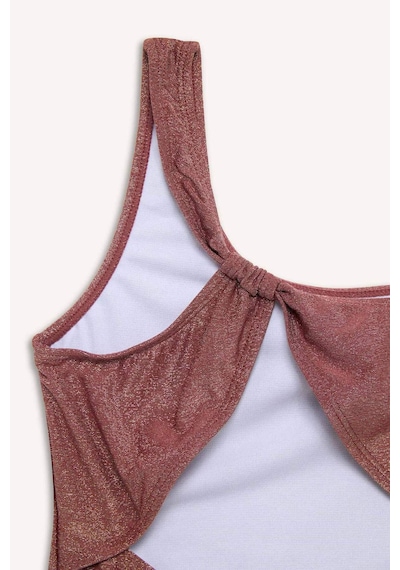 Defacto Simli Kumaş Mayo Kız Çocuk G5747a826hsbr228 Bordo-br228
