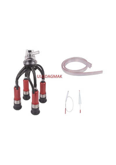 Süt Sağım Makinesi Plastik Kılıflı Ünite 160cc + Hortum + Fırça Seti
