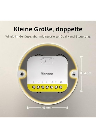 Mini-zb2gs-l Duo Nötrsüz Zigbee 2 Kanallı Akıllı Röle Mini-zb2gs-l