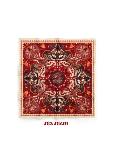 Kızıl Matra Desen 70 70cm Bandana/fular Çok Renkli