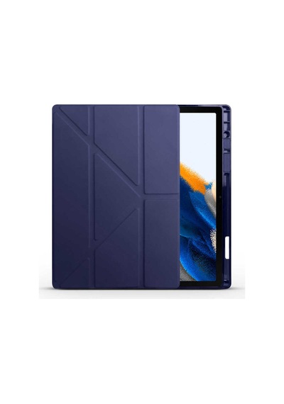 Galaxy Uyumlu  Tab A8 10.5 Sm-x200 2021 Kılıf - Bls Store Tri Folding Kalem Bölmeli Standlı Kılıf-laci Arka Kapak