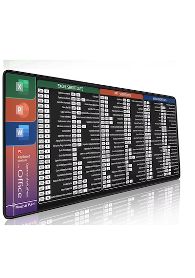 Mousepad 90x40 Xxl Büyük Boy Türkçe Klavye Kısayolları Mousepad Word Excel Powerpoint Office Gaming 90cm X 40cm