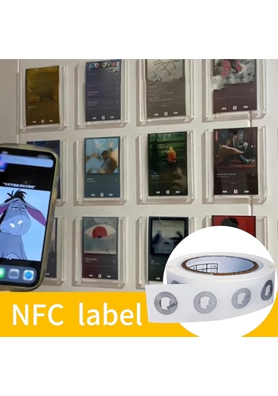 Nfc Çıkartmaları Ntag213 Etiketleri 13.56mhz 144 Bayt Bellek Rfıd Etiketi Boş Yeniden Yazılabilir Etiket, Nfc Etkin Cihazlarla Uyumlu Yuvarlak-20 Adet 1