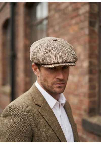 Emybox Erkek Kaşe 8 Köşe Kasket Şapka Klasik Retro- Peaky Blinders Tarzı Lastikli Standart Beden C