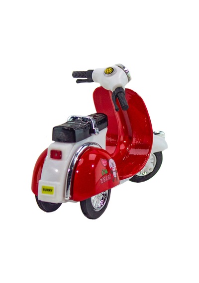 Oyuncak Scooter Motosiklet Metal Çek Bırak Kırmızı 12 Cm