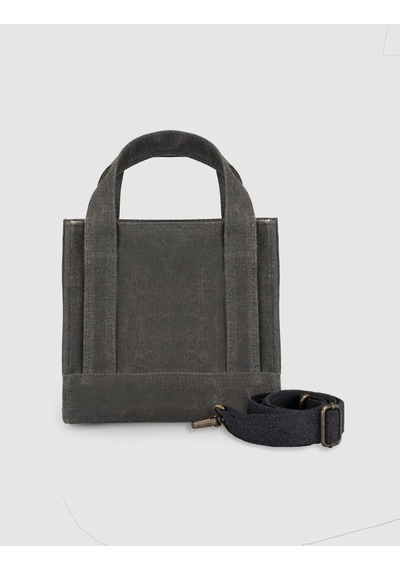 Cabani Siyah Keten Unisex El Çantası