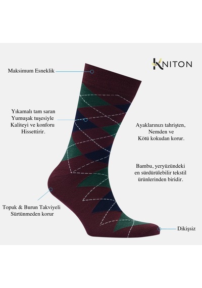 Dikişsiz Bambu Çorap Baklava Desenli Bordo Renk Bambu Erkek Çorap Kutulu 5 Çift Premium Uzun Çorap Soket Çorap Bambu Mix Dikişsiz Bambu Çorap Baklava Desenli Bordo Renk Bambu Erkek Çorap Kutulu 5 Çift Premium Uzun Çorap Soket Çorap Bambu Mix