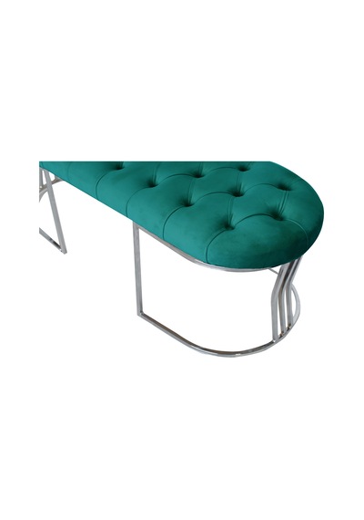 VİEGO SILVER YEŞİL-Kapitoneli Model Puf&Bench&Koltuk-Oturak-Uzun Makyaj Puff-Yatak Odası Ucu&Önü