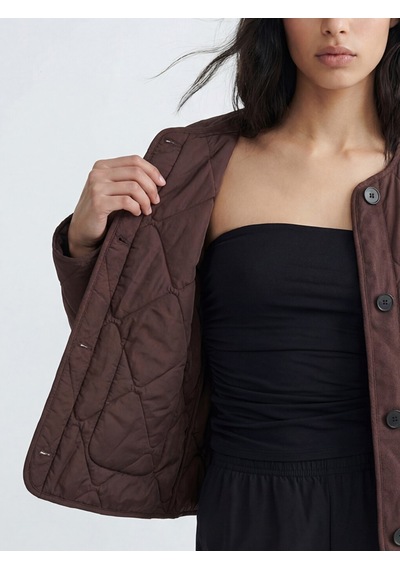 Lcw Vision Bordo Baklava Desenli Oversize Kadın Şişme Mont