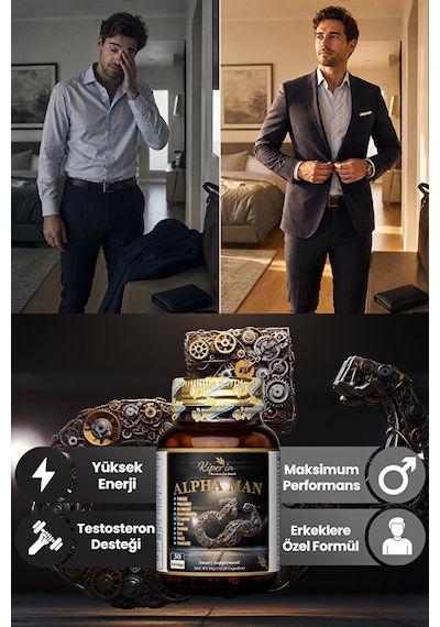 Kiperin Alpha Man | Premium Erkek Formula | 120 Kapsül