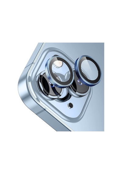 Buff Apple Uyumlu iPhone 15 / 15 Plus Kamera Metal Lens Koruyucu Mavi
