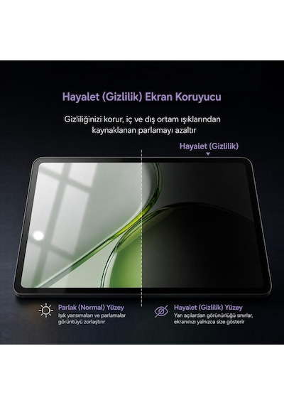 Honor Pad X9b Max İle Uyumlu Hayalet Ekran Koruyucu 13 İnç Yandan Görünmeyen Anti-spy Gizlilik Privacy Koruması, 9h Nano Kırılmaz Esnek Cam, Parlama Ve Parmak İzi Önleyici