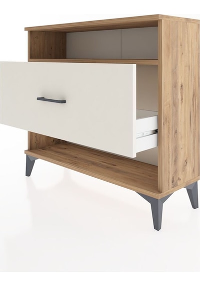 Arges Şifonyer Tek Raflı Tek Çekmeceli 88x30x80 Çam-aytaşı Atlas Çam