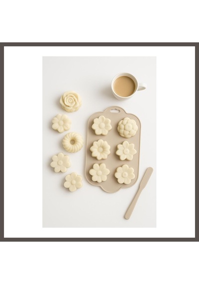 Bezos Silikon Kek Ve Çikolata Kalıbı 6 Lı Krem Renk Pasta Tatlı Muffin Kalıbı Nxrlvng