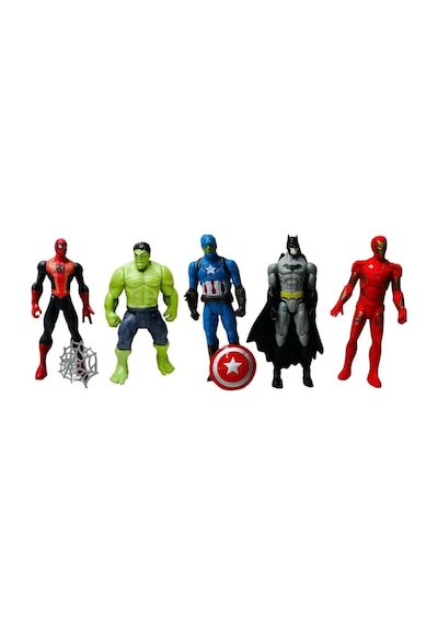 5'li Işıklı Kutulu Süper Kahraman Seti Hulk Örümcek Adam Ironman Batman Kaptan Amerika
