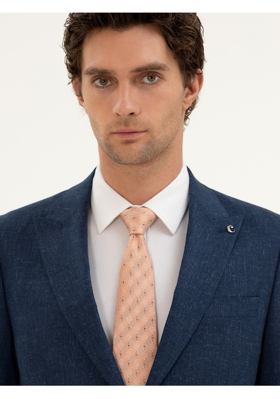 Cacharel Lacivert Slim Fit Keten Karışımlı Takım Elbise Cacharel Lacivert Slim Fit Keten Karışımlı Takım Elbise