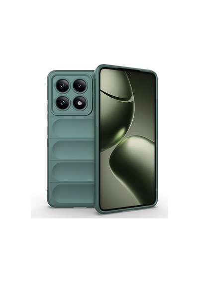Xiaomi 14t Kılıf Esnek Tpu Oyuklu Arka Yüzey Tasarımlı Zore Etnik Silikon Kapak Koyu Yeşil